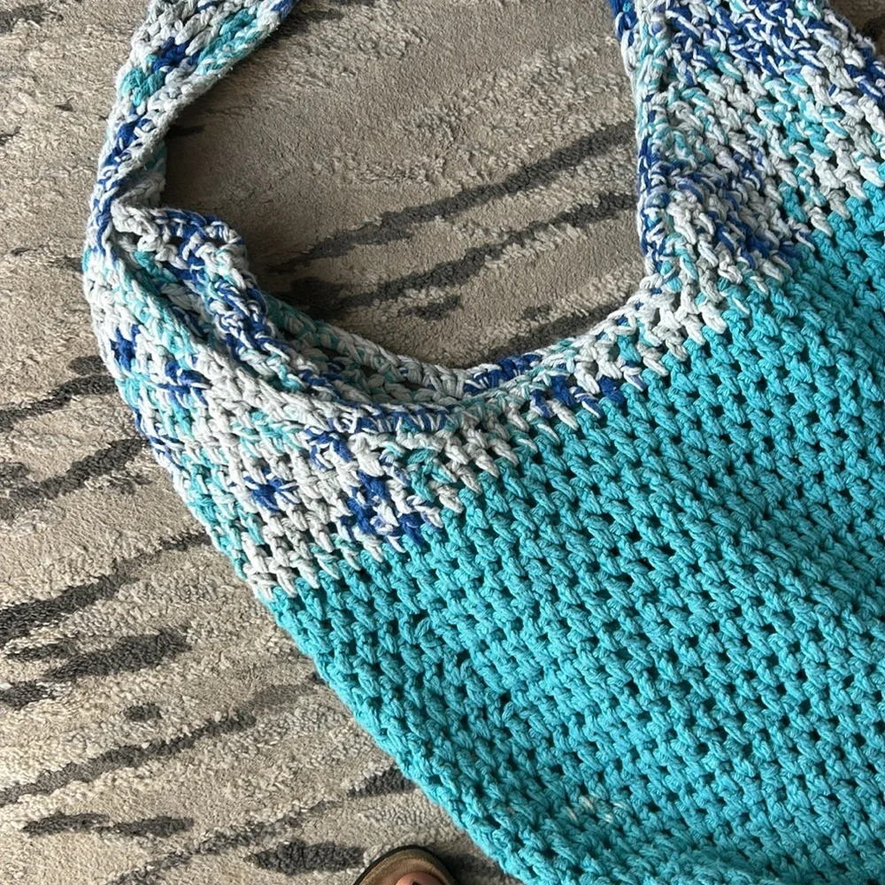 Tote Bag Handmade Crochet  Fresh market tote super big boho hippie